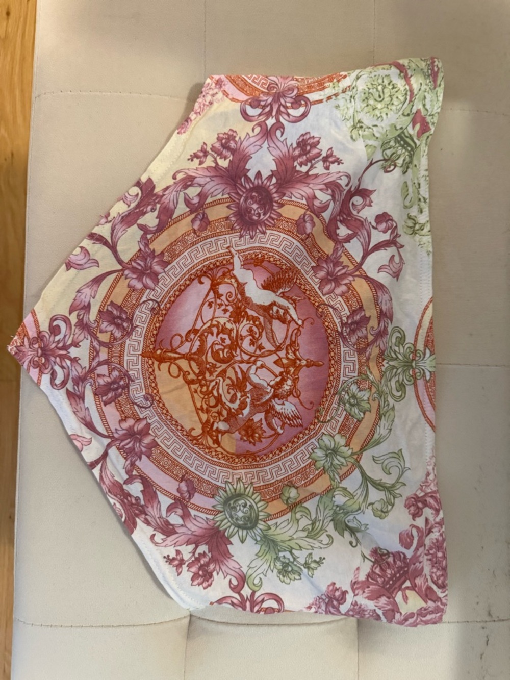 Forever 21 Pink Orange Green Printed Scarf Bandana Top